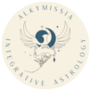 integrative astrology symbolized by alkymissia's logo with a phoenix and stars