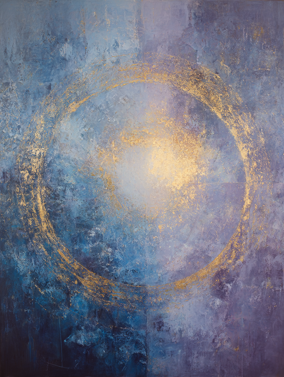 Symbolic artwork representing a solar return cycle in integrative astrology