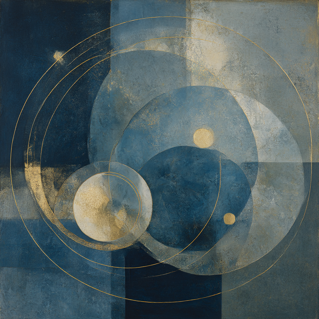 Symbolic artwork representing planetary transits and cycles in integrative astrology